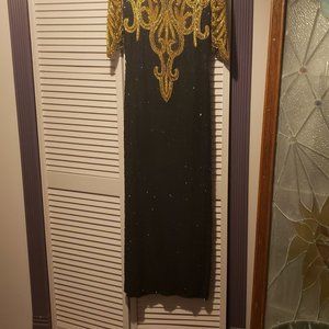 Black and Gold Evening Dress